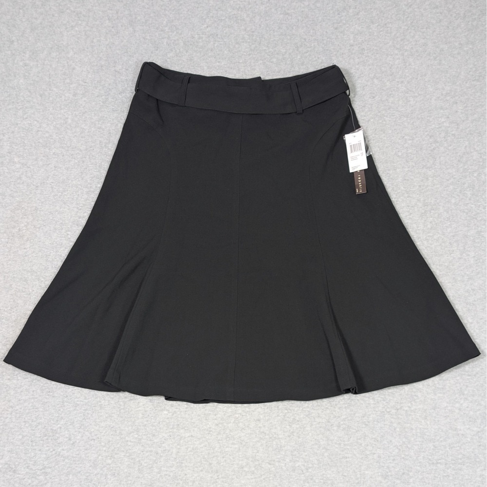 For The Republic Midi Black Tie Waist Skirt Petite Size 10P NEW